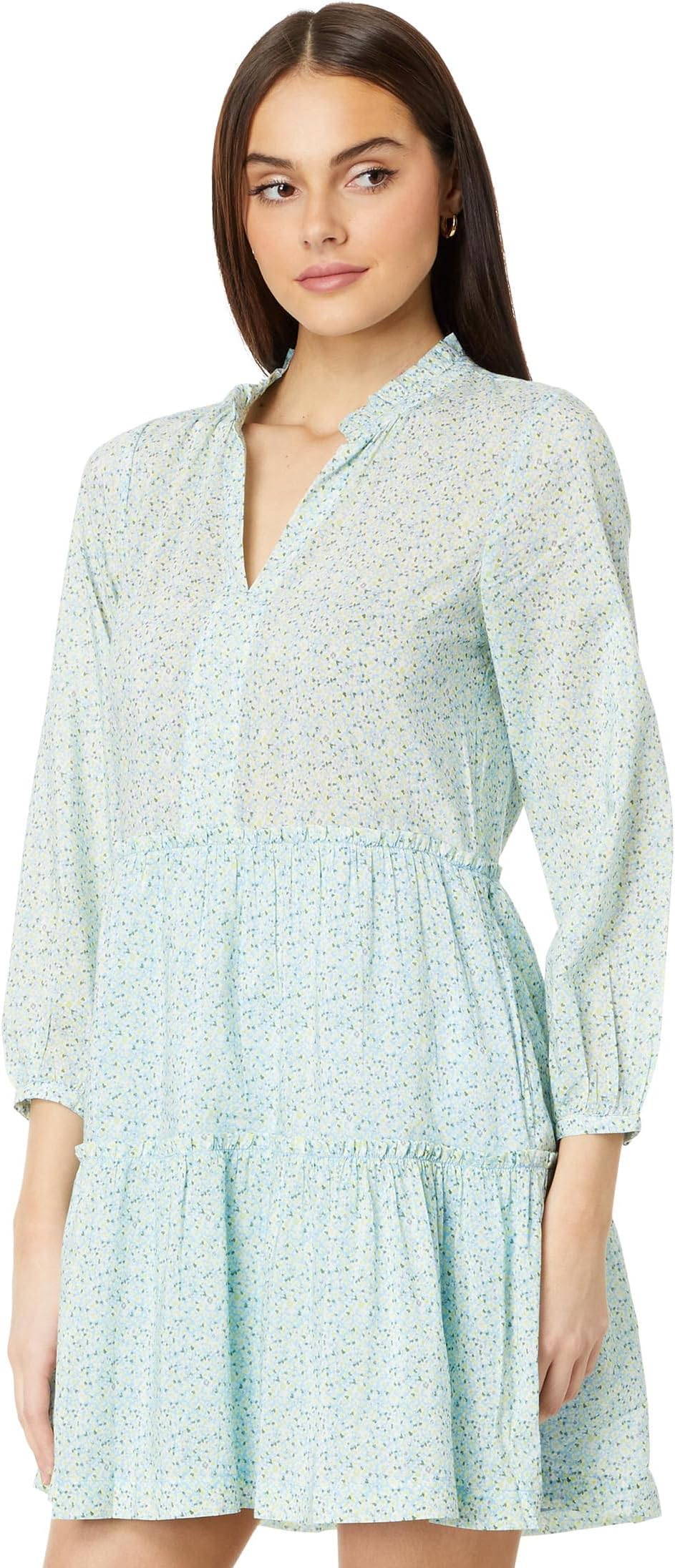 

Платье Vineyard Vines Floral Tiered Dress, цвет Tiny Floral- Jake Blue