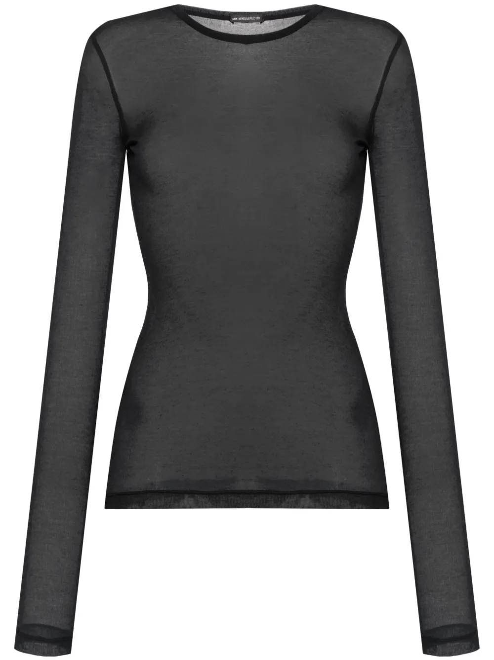 

Полупрозрачная футболка с длинными рукавами Ann Demeulemeester, черный