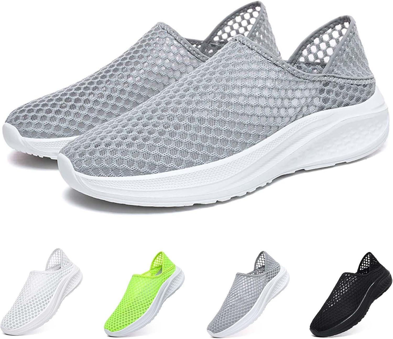 

Мужские дышащие трикотажные кроссовки на пятке, повседневная обувь для ходьбы, бега, йоги, тренажерного зала и пляжа, удобные и легкие Generic, серый
