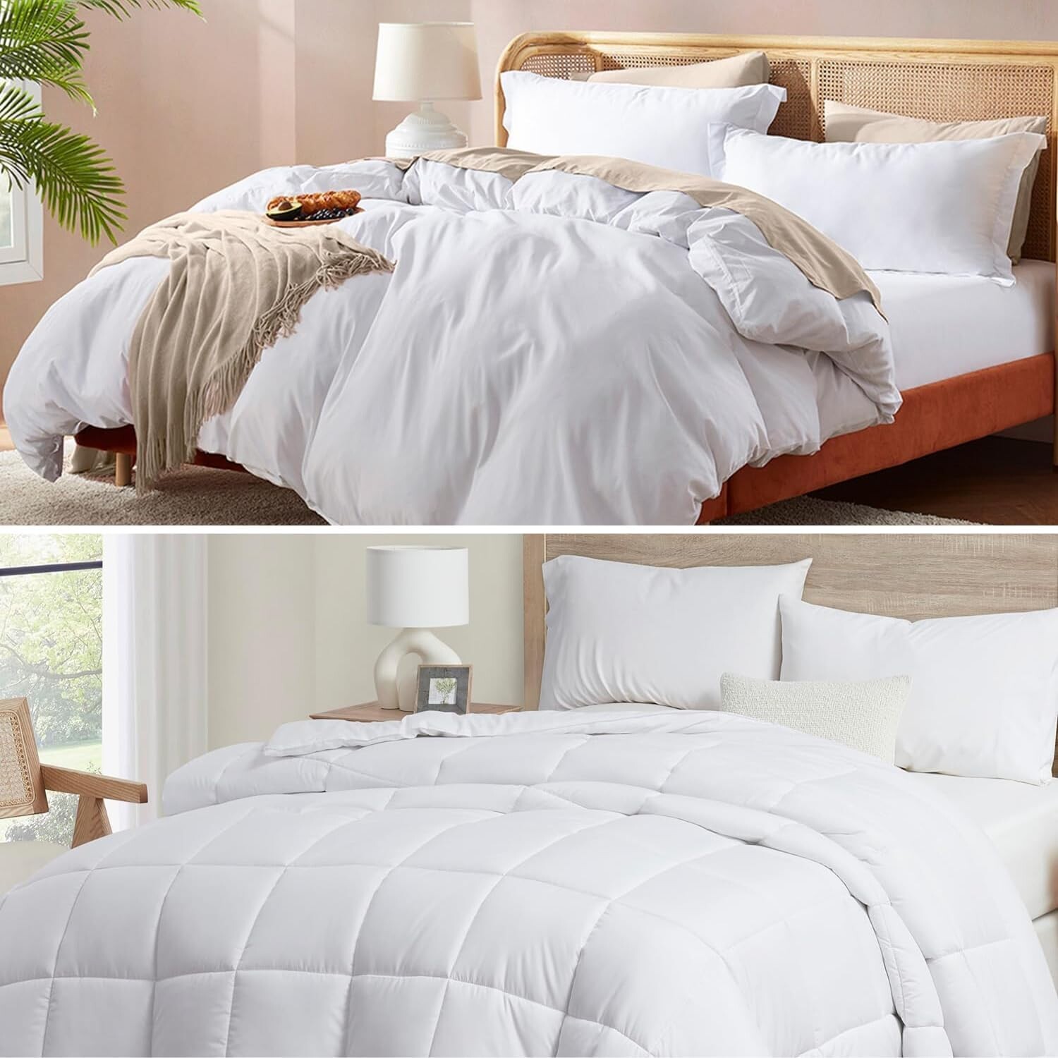 

Белый пододеяльник Nestl King Size, мягкий пододеяльник King Size с двойной щеткой, комплект из 3 предметов + белое одеяло, пододеяльник, всесезонное стеганое пуховое альтернативное одеяло King Size, White