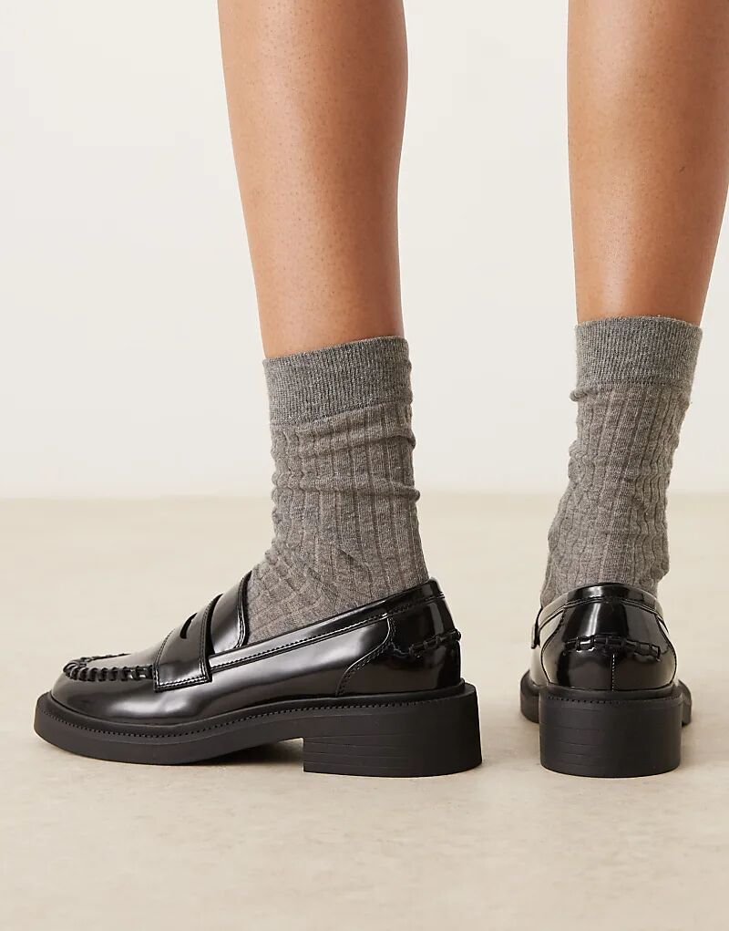 Широкие лоферы Minerva ASOS DESIGN черного цвета