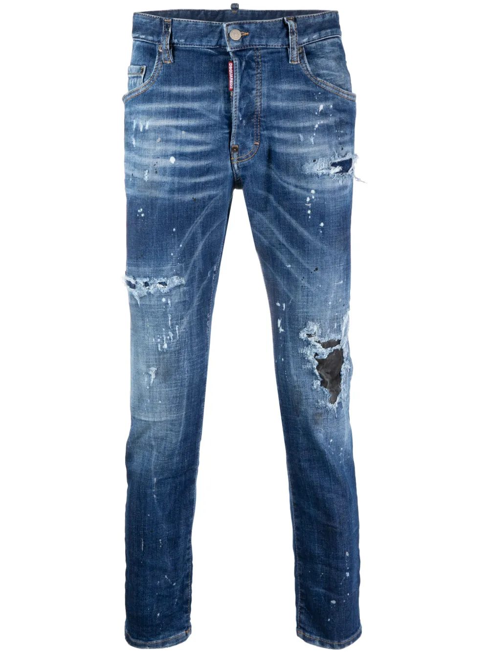 

Узкие джинсы с эффектом потертости DSQUARED2, синий