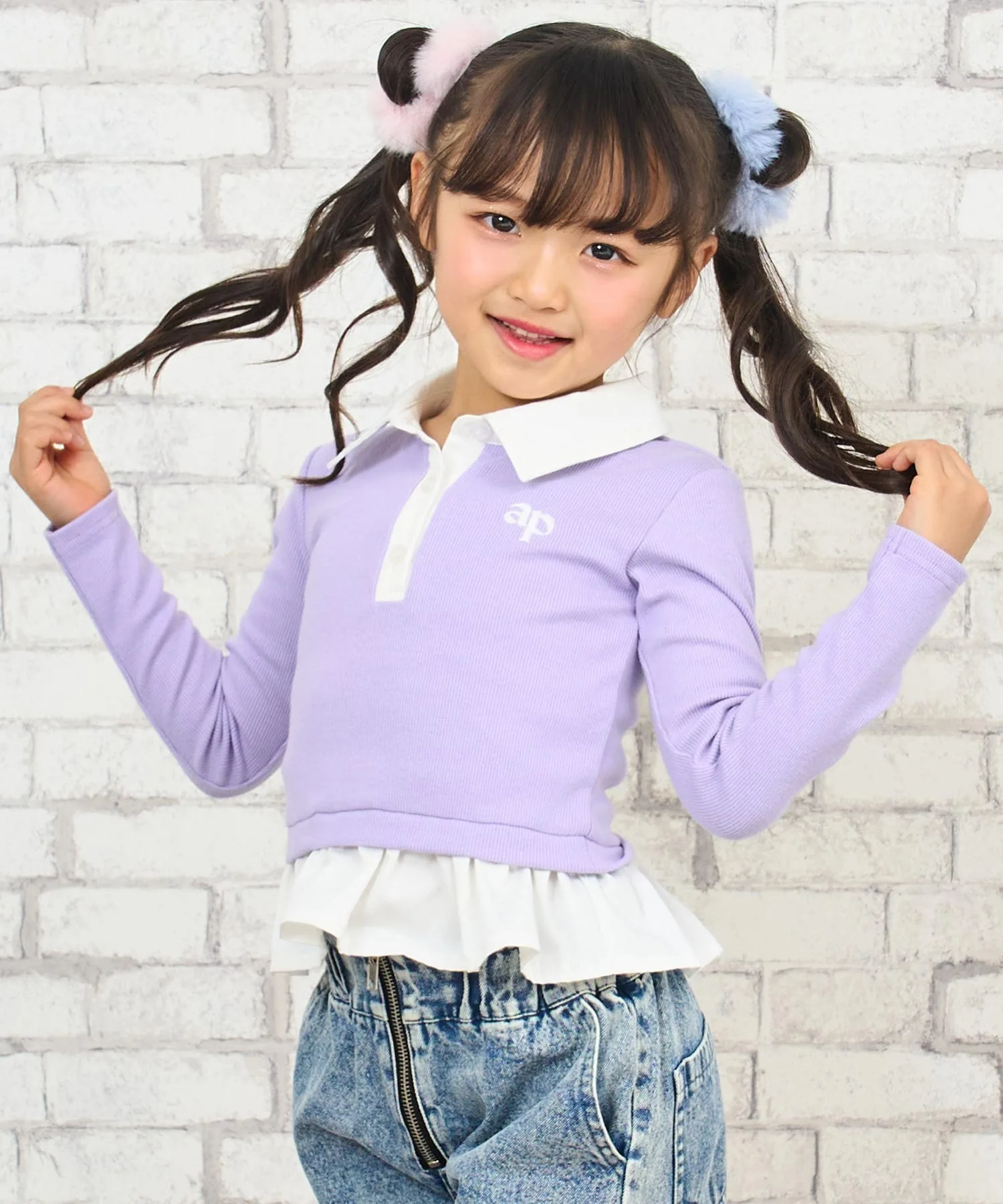 Детская футболка ANAP kids с рубашечным воротником и рюшами