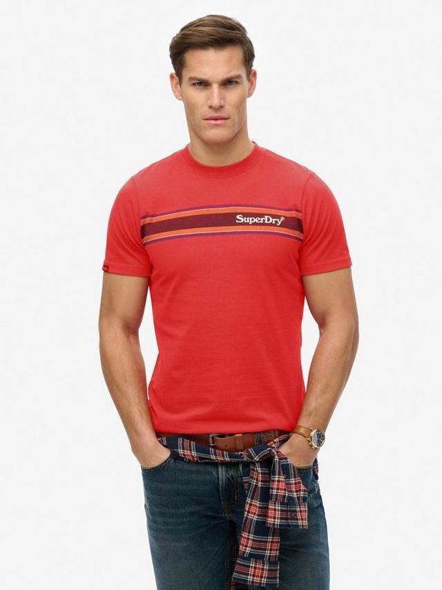 

Venue Logo Stripe расслабленная футболка Superdry, Ferra Red Marl