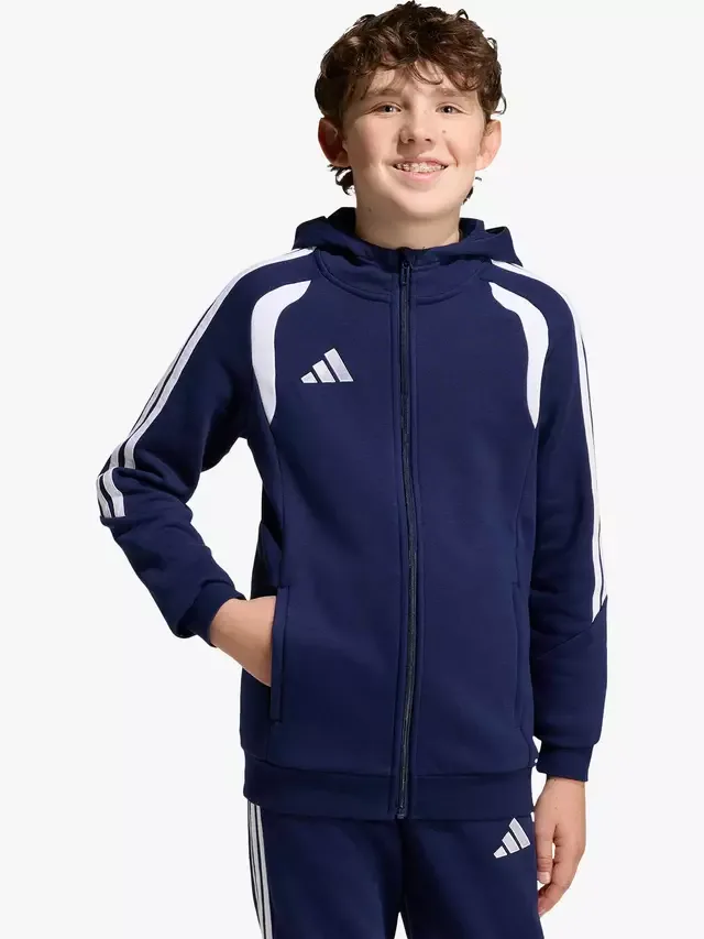 Детская толстовка на молнии Tiro26 League, темно-синий/белый цвет adidas