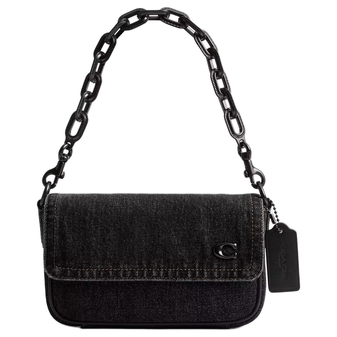 

COACH Штабная сумка через плечо Charter Denim Small мужская выстиранная черная