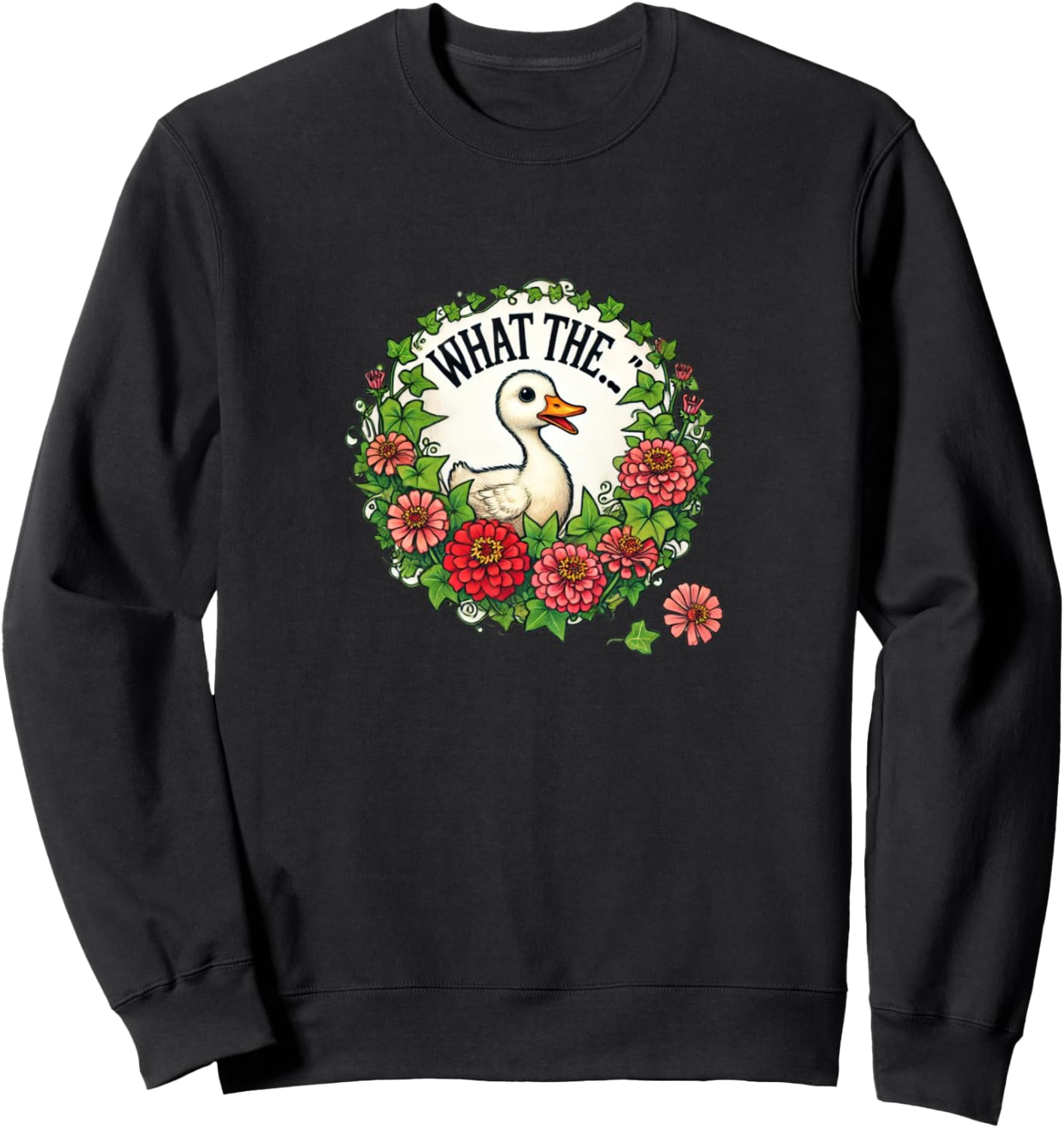 

Толстовка с забавным рисунком утенка What the Duck Vintage Humor Teezie, черный