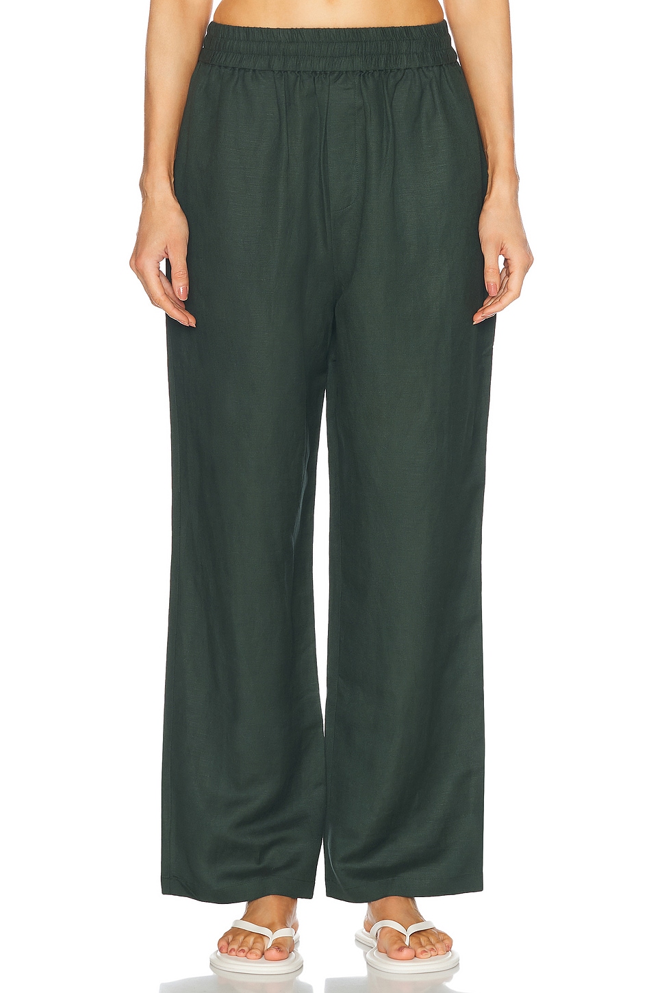 

Свободные льняные брюки WAO, цвет Forest Green