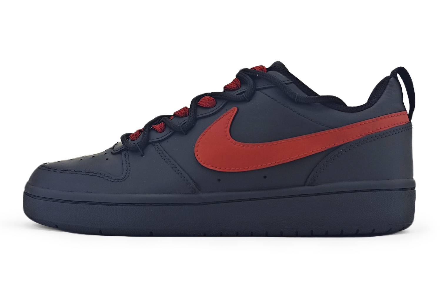 

Nike Court Borough Low 2 Black Red Tone две стойкие к истиранию низкие детские скейтбординговые туфли Dark Red для подростков