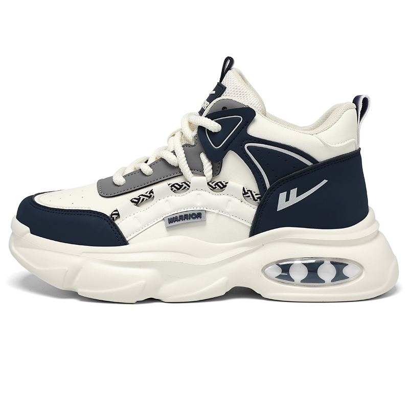 

Высокие кроссовки для мужчин, увеличивающие рост, износостойкие, облегченные, массивные WARRIOR, бежевый темно-синий