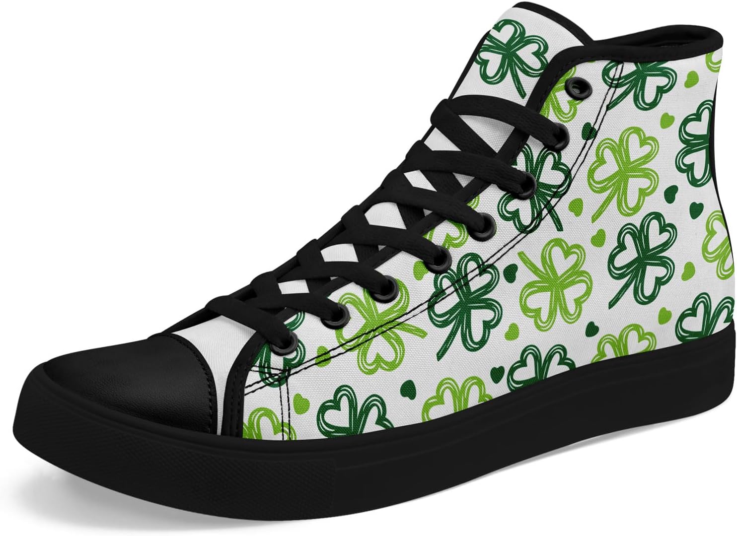 

Высокие кеды из канвы с узором клевер AWSOLE для мужчин и женщин, легкие, дышащие, стильные и удобные, кроссовки для фестиваля, подарок, белый/черный/зеленый/желтый