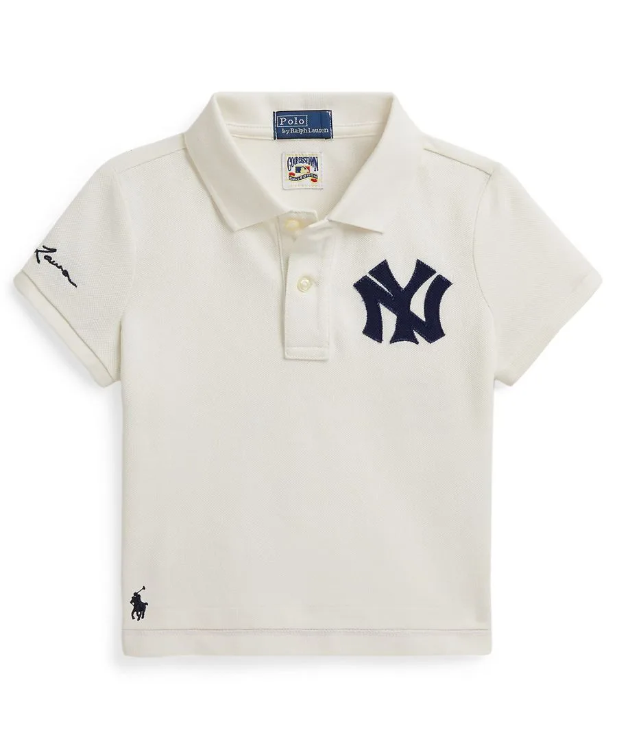 Поло-рубашка Yankees с планкой на двух пуговицах для девочек (2T-6X) Polo Ralph Lauren, deckwash белый