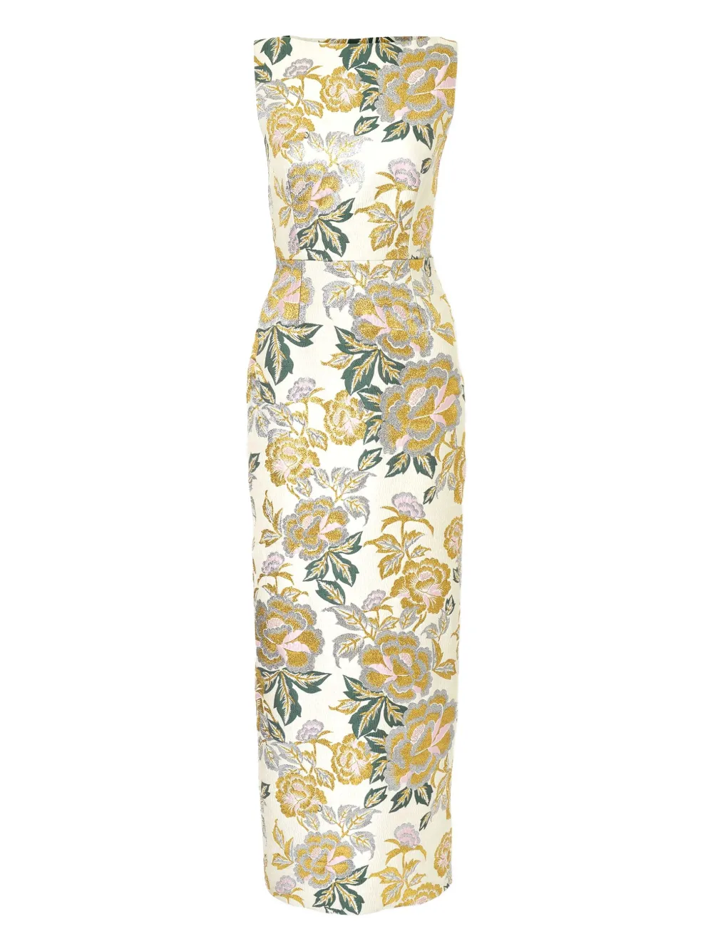 

Платье макси с цветочным жаккардом Carolina Herrera, нейтральный