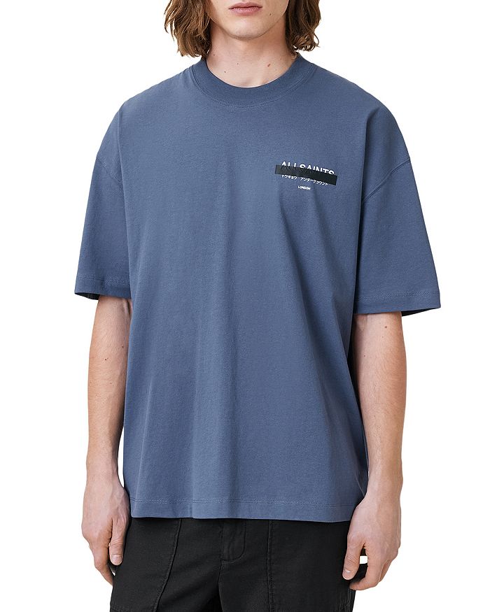 

Футболка с логотипом Redact Graphic ALLSAINTS, синий