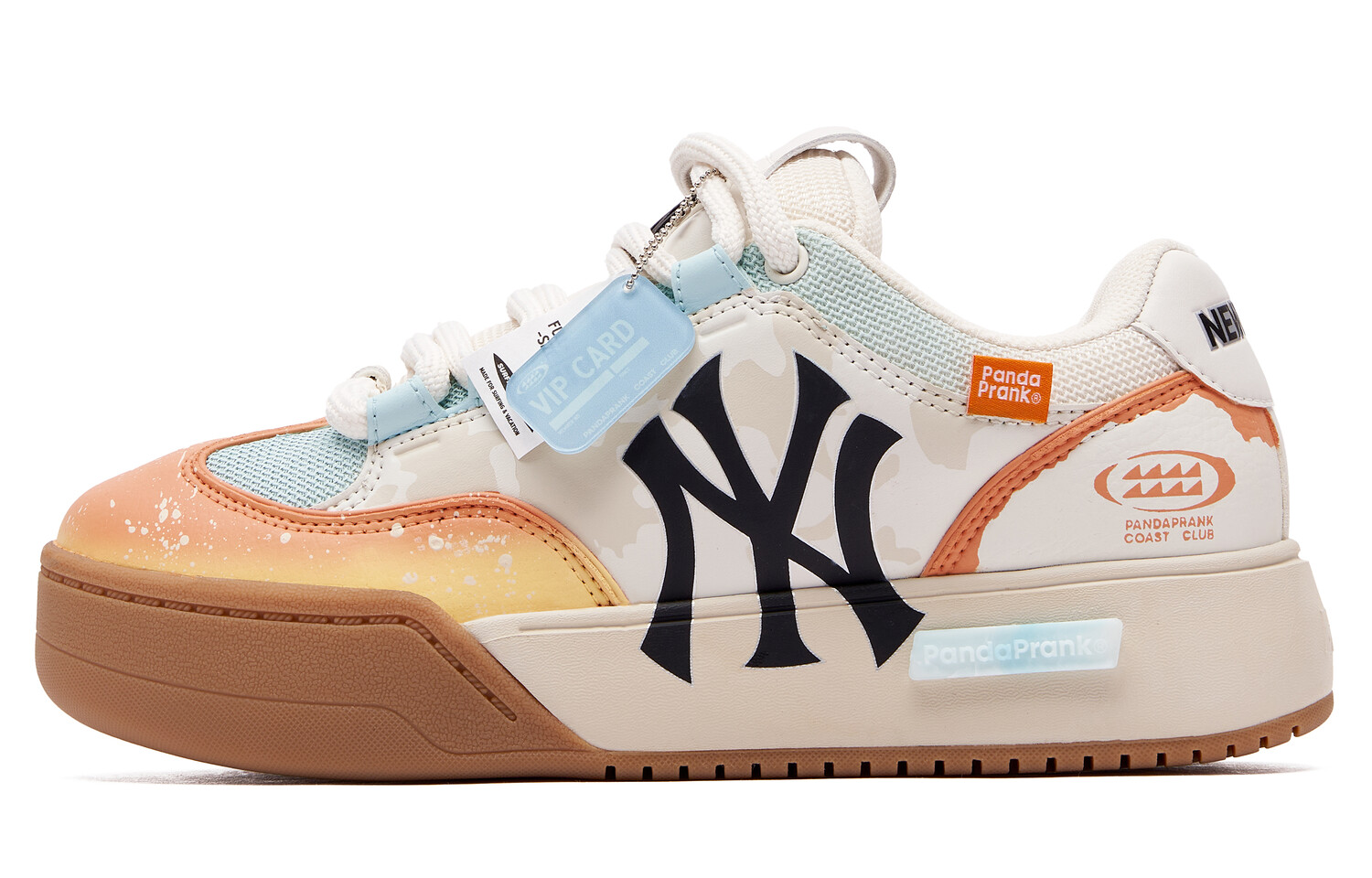 

Кроссовки MLB Chunky Wide Skateboarding Shoes Unisex Low-top Beige/orange/blue, бежевый/оранжевый