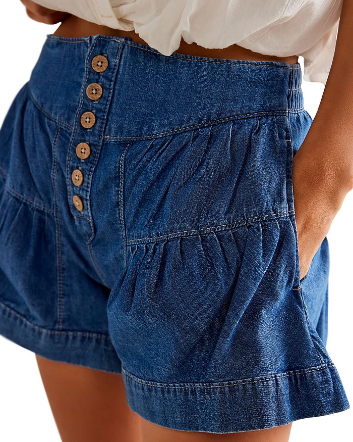 

Джинсовые шорты Fleur Free People, синий