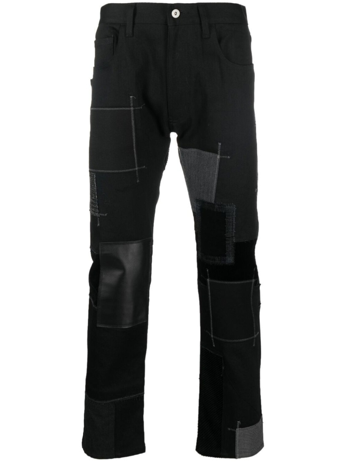 

Junya Watanabe MAN джинсы в технике пэчворк, черный