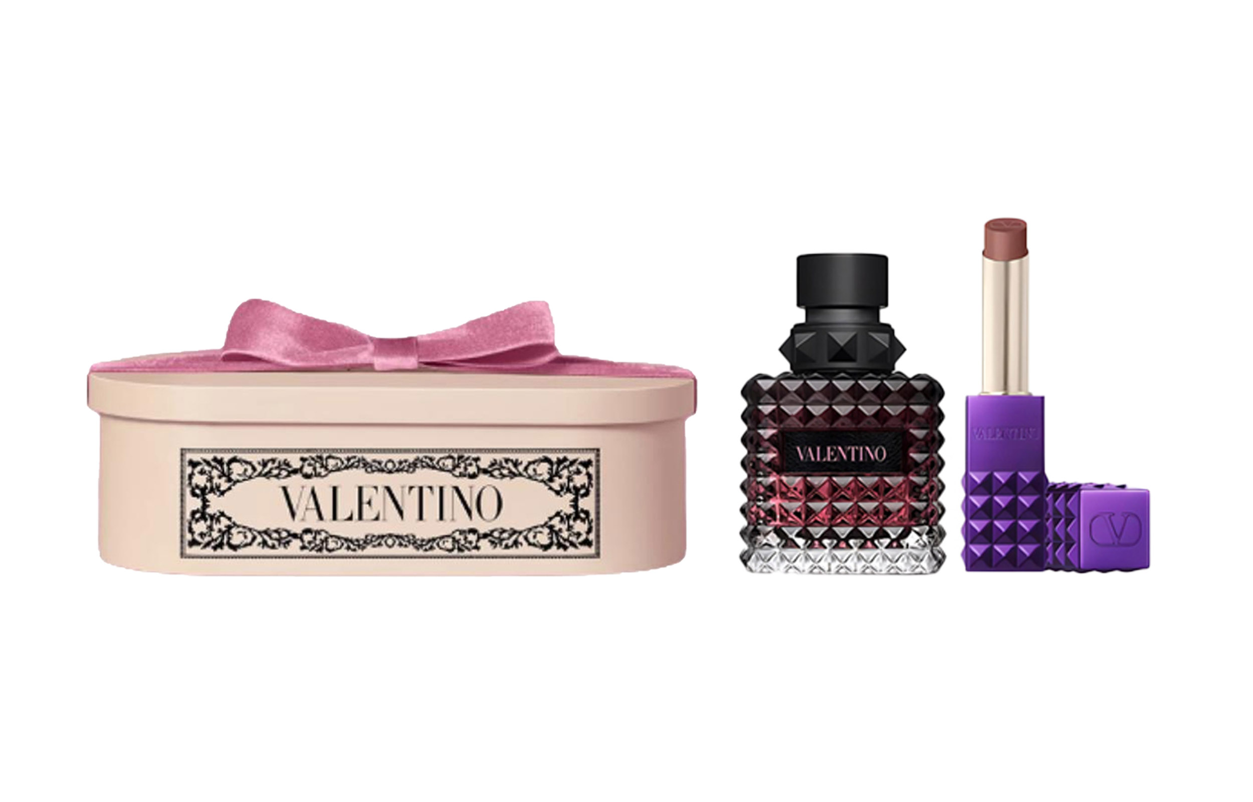 

Valentino Adventure Miss Purple Stud помада парфюмерный набор Eau De Parfum EDP жасмин ваниль 30ml+2.3g