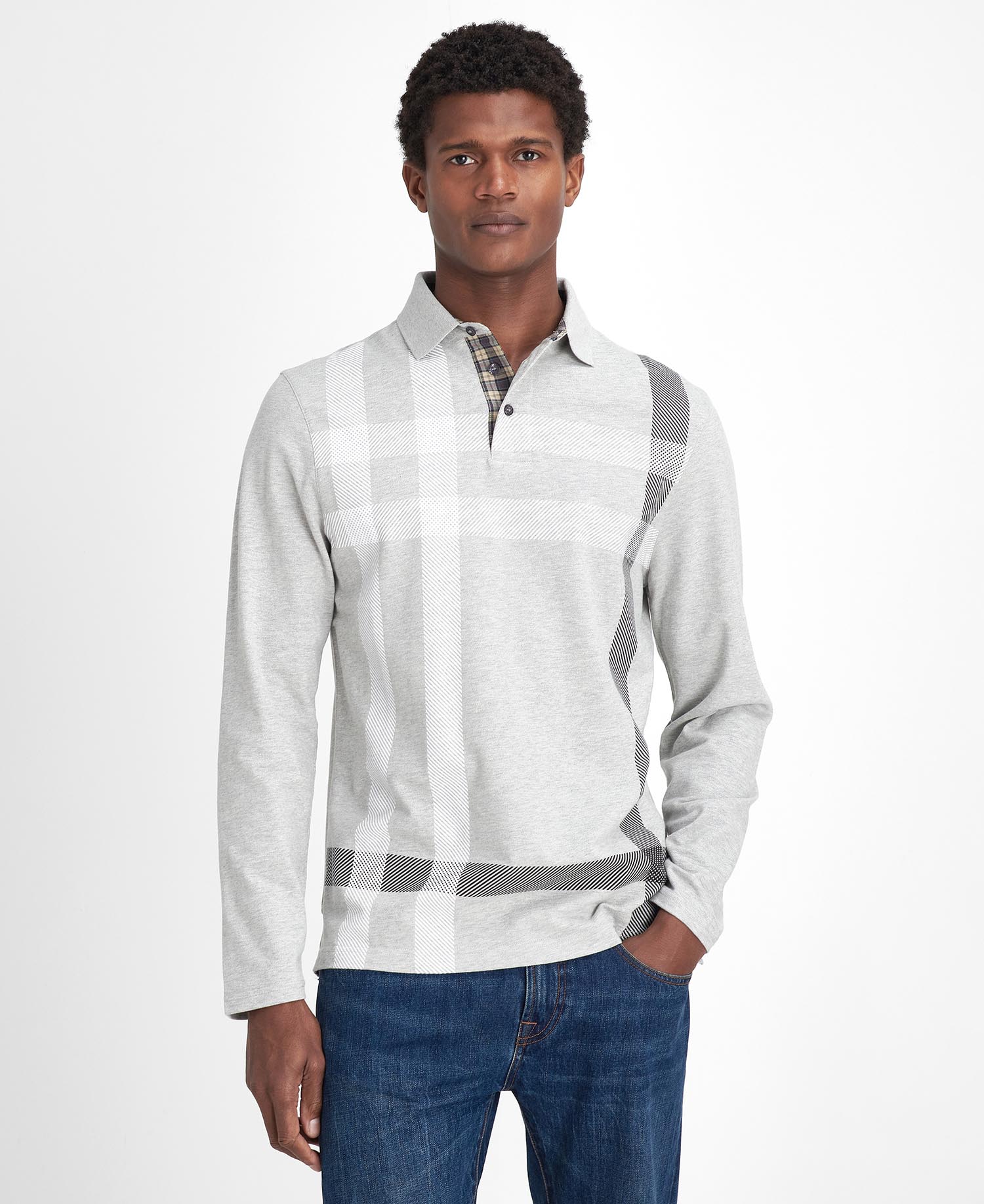 

Рубашка-поло Barbour Blaine Tartan Long-Sleeved, Grey Marl