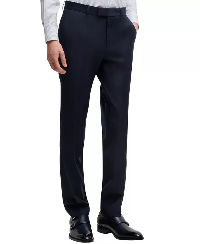 

Мужские брюки Slim-Fit из чистой шерсти Hugo Boss, синий