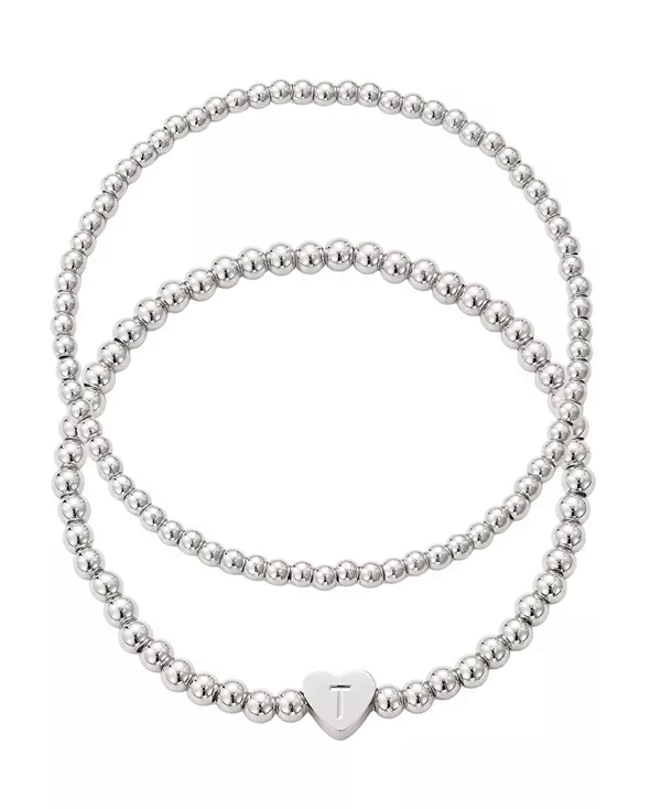 

Набор браслетов с серебряными шариками и бусинами Adornia, silver-t