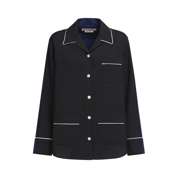 

Рубашка Marni Virgin Wool Pajama Shirt 'Black', черный