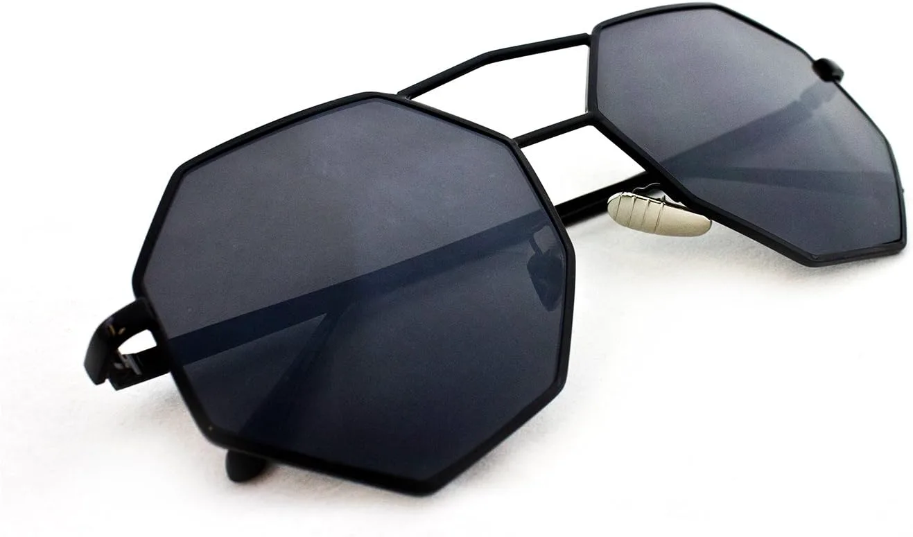 

Солнцезащитные очки Newbee Fashion "Fantasia" с геометрическим дизайном, выполненные из высококачественного матового алюминия Newbee Fashion Sunglasses, Black