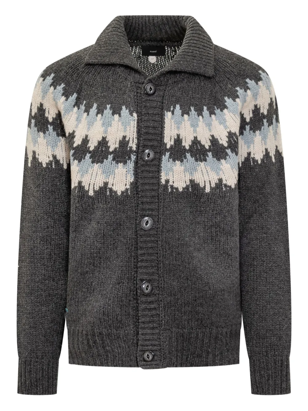 

Кардиган на пуговицах с узором Fair Isle "Sweet Winter" Alanui, серый