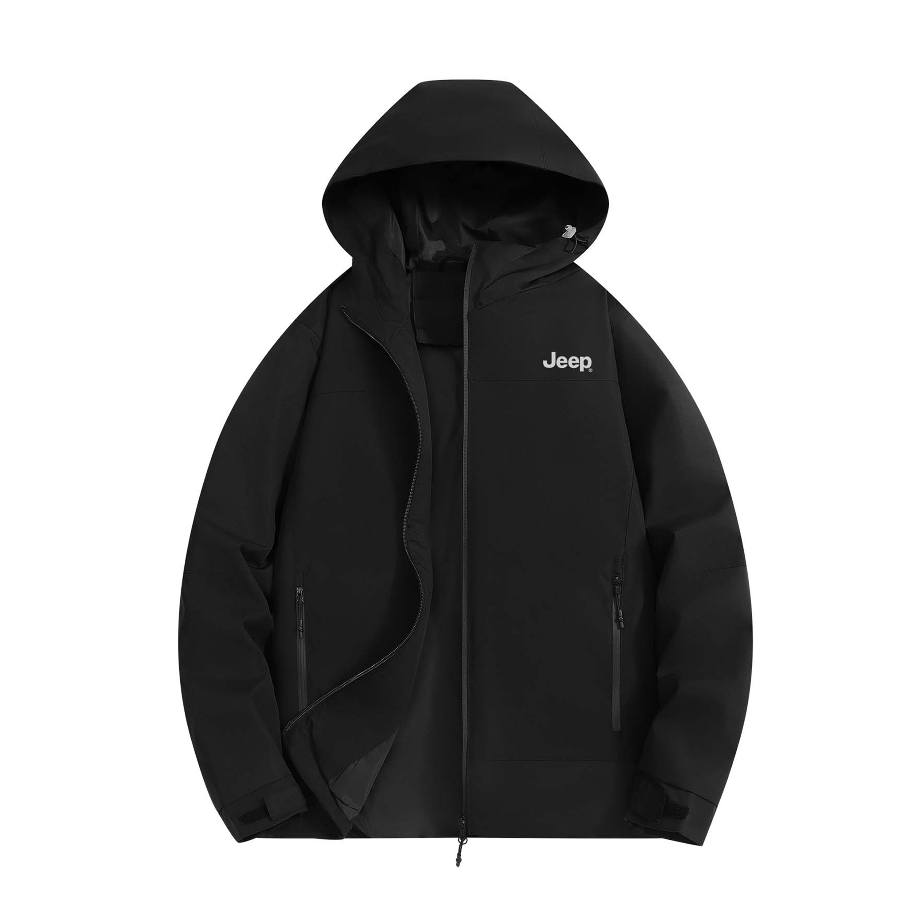 

Куртка Unisex Hooded Thickened Others Jeep, pure черный (3-in-1, detachable polar fleece)