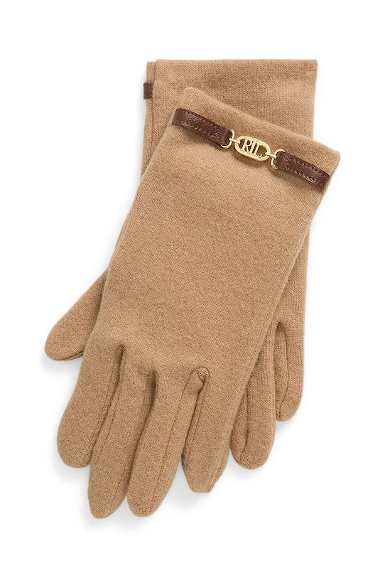 

Шерстяные перчатки Lauren Ralph Lauren, бежевый