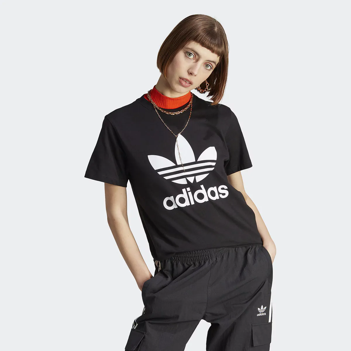 

Женская Adicolor Classics Трилистник Adidas Originals Футболка, чёрный