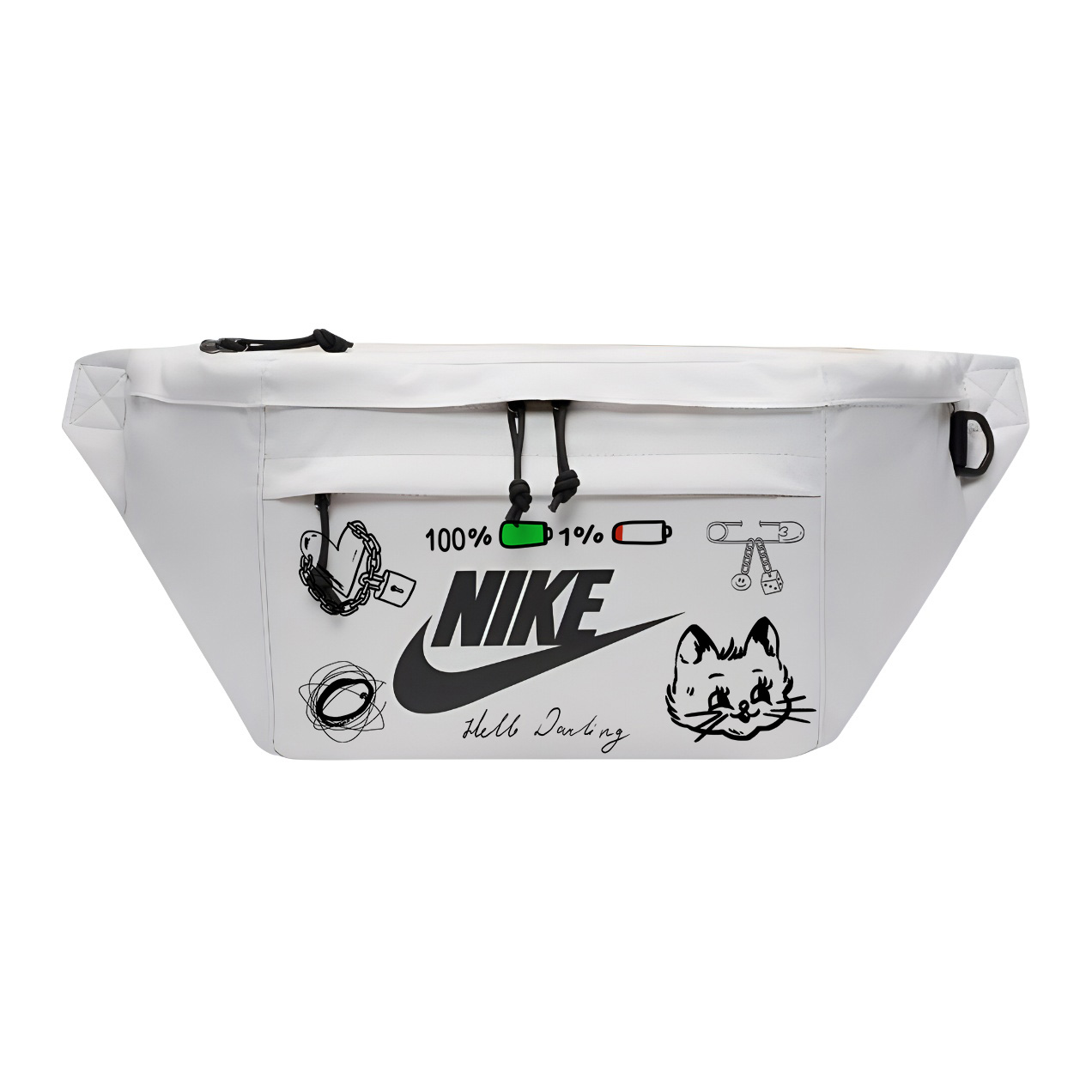 

Nike Одноплечевая набедренная сумка через плечо унисекс белая, Kitten Heart Lock