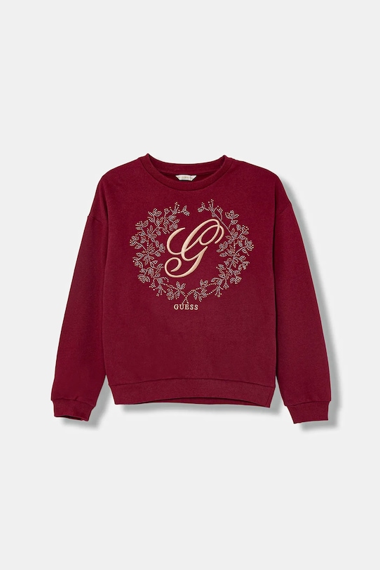

Детская хлопковая толстовка Guess, бордовый