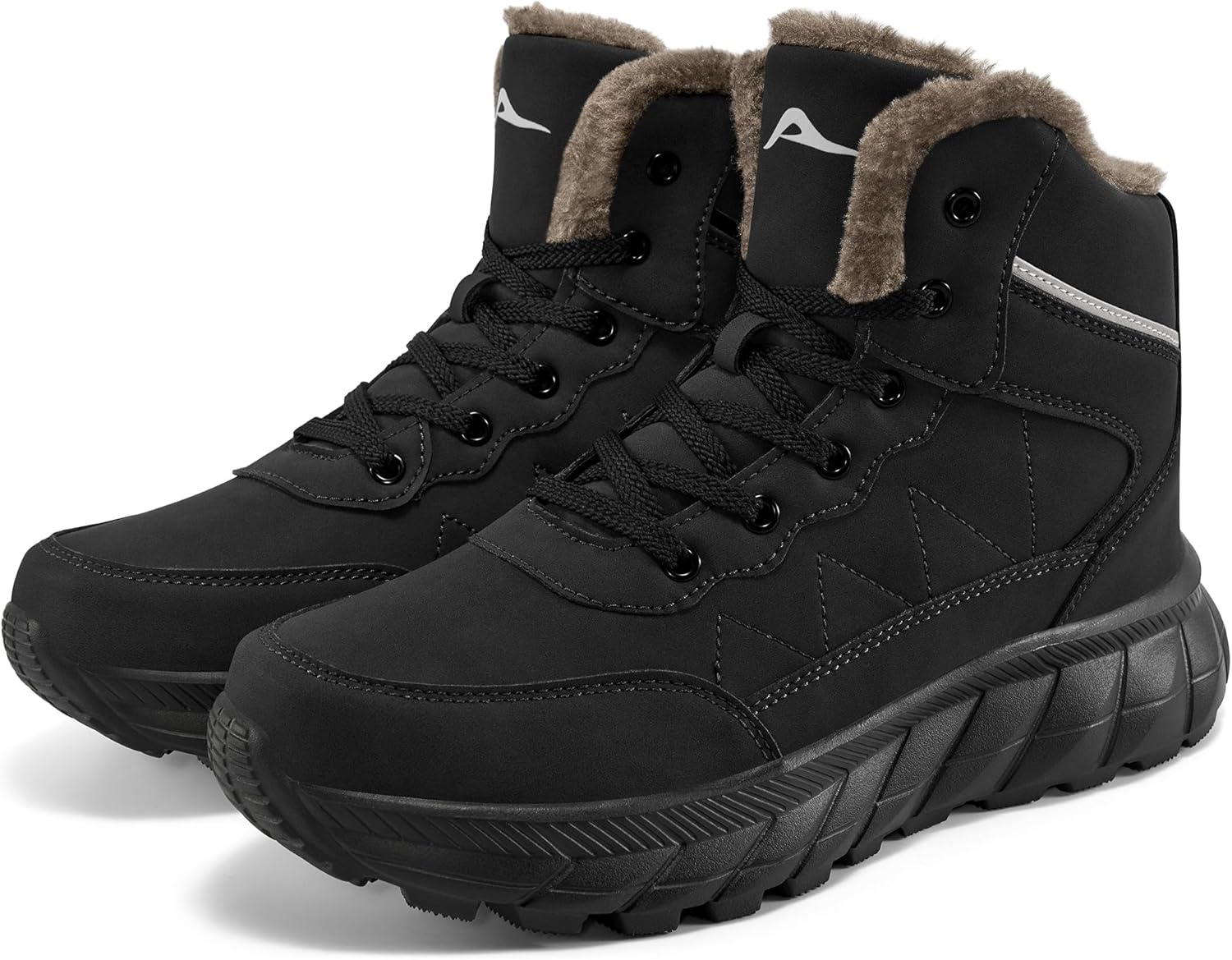 

Мужские зимние ботинки для снега: утепленные, с теплой меховой подкладкой, нескользящие, для прогулок и походов на улице Flykylin, черный