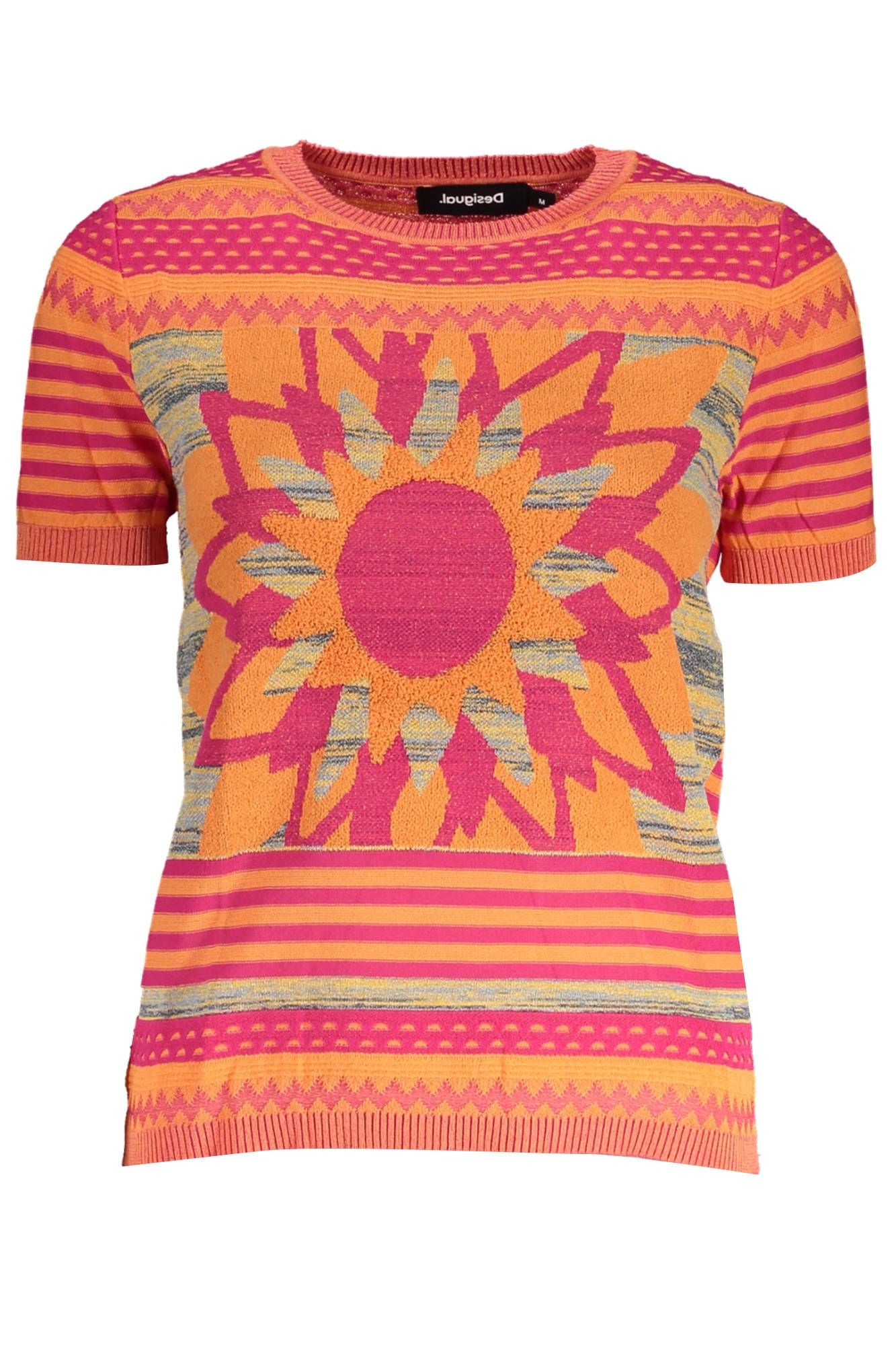 

Женский свитер Desigual с яркими контрастными деталями, оранжевый