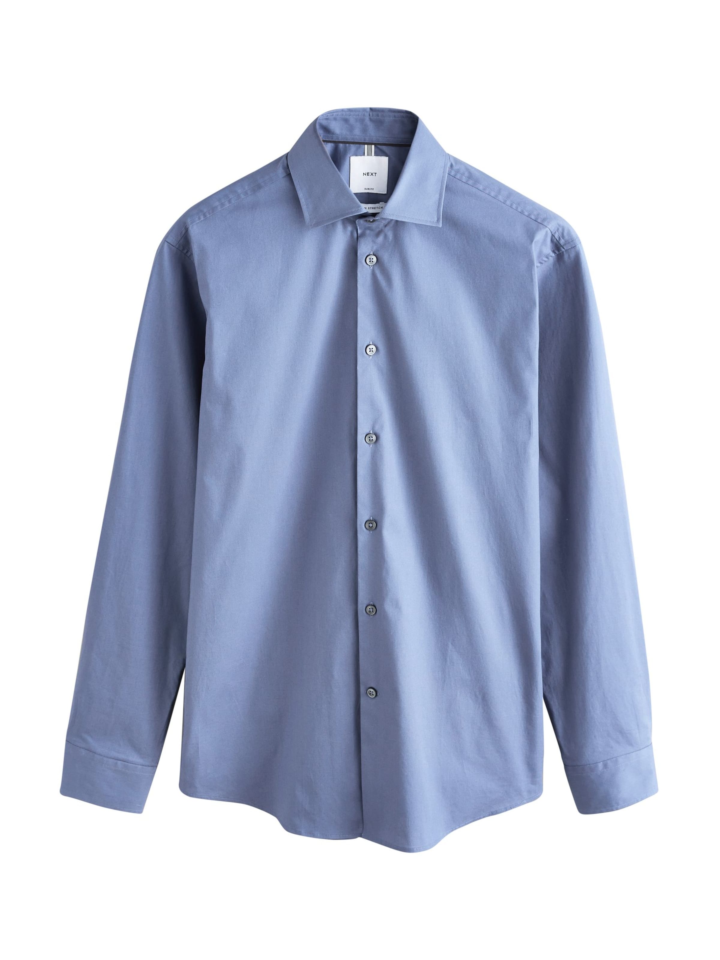 Next Рубашка Slim fit в пыльно-голубом цвете