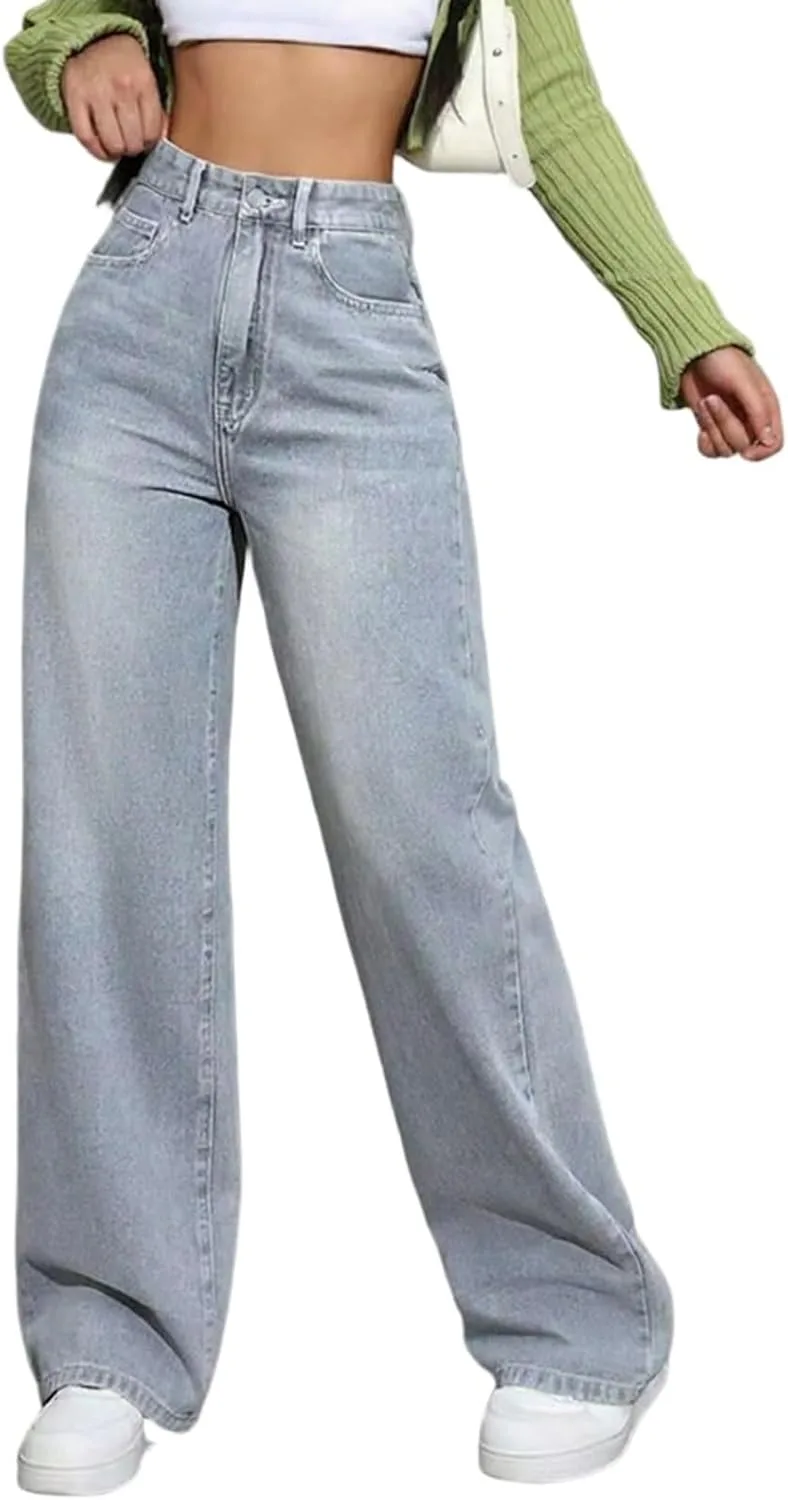 

Женские мешковатые джинсы High Waisted с широкими штанинами
