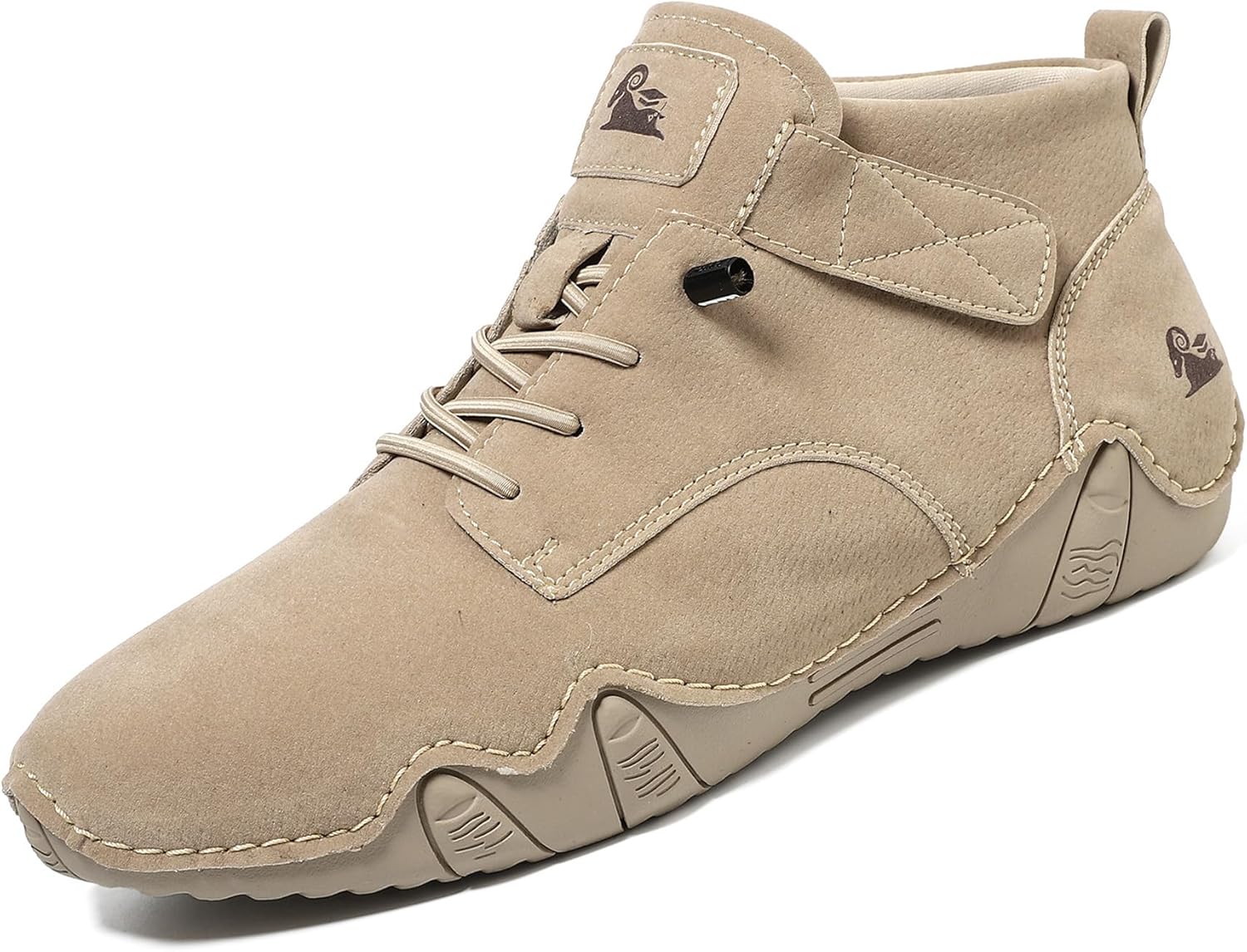 

Мужские повседневные итальянские высокие ботинки ручной работы, слипоны, из замши и кожи, ботинки типа чукка для вождения, на открытом воздухе, с нескользящей подошвой, дышащие, классические туфли Devileyeze, хаки