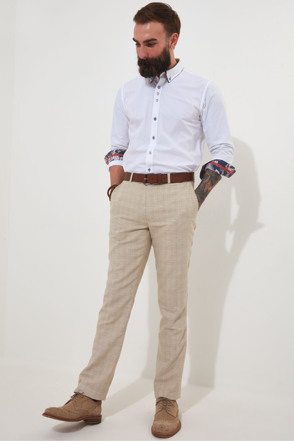 

Костюм прямого кроя в клетку Regular fit: брюки Joe Browns, бежевый