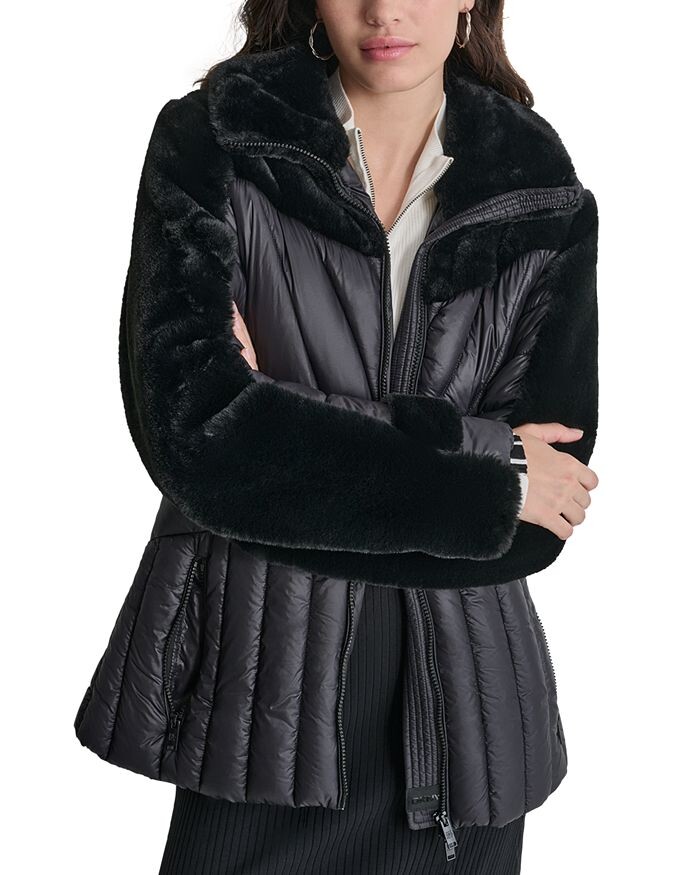 

Куртка из искусственного меха DKNY, черный