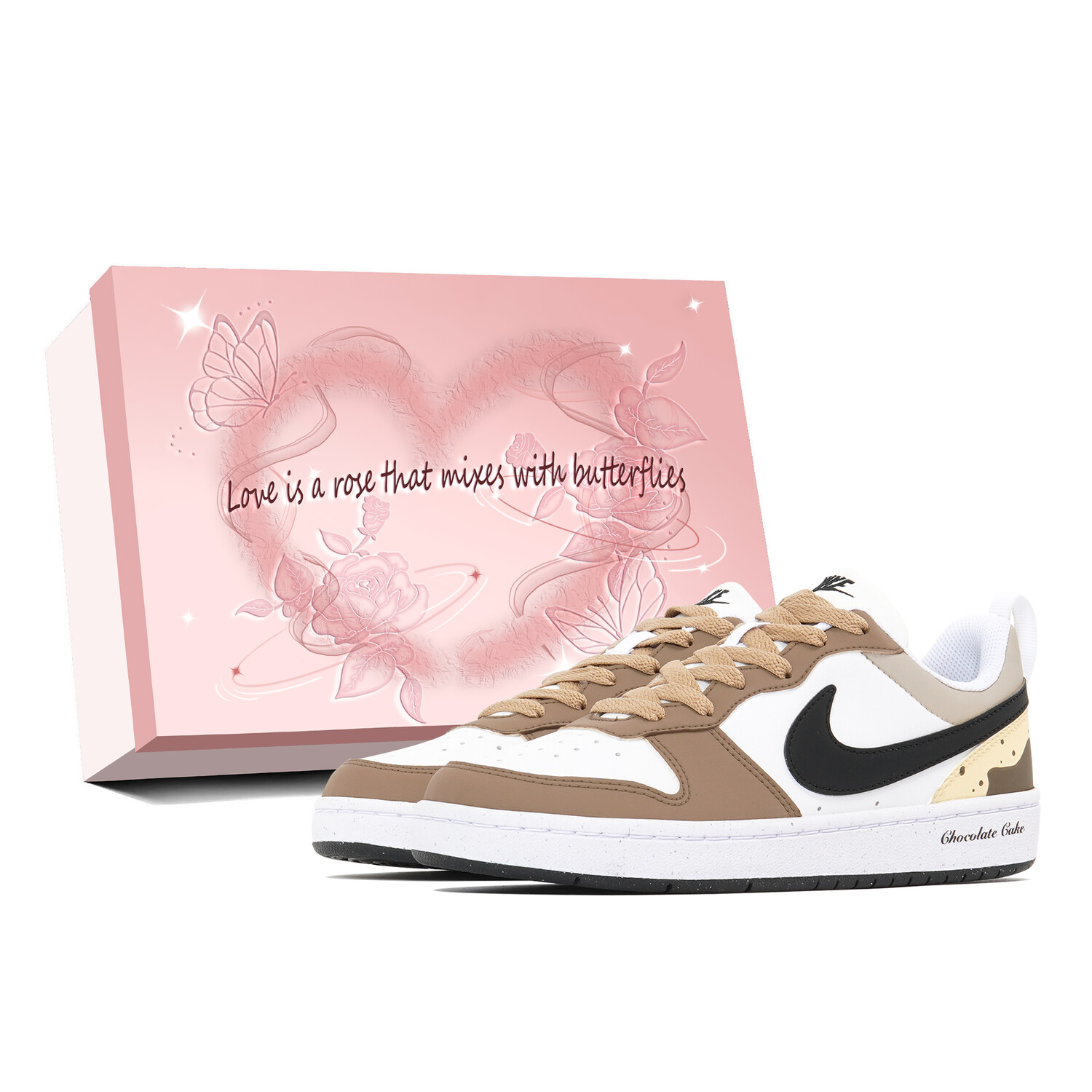 

Кроссовки Nike Court Borough Skateboarding Shoes Women's Low-top Pink, цвет Coffee