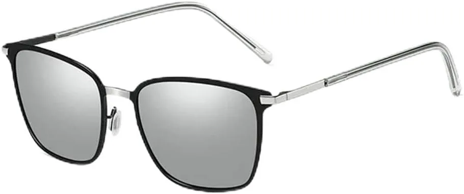 

Поляризованные солнцезащитные очки для мужчин, металлическая оправа, серые очки, мужские очки для водителя, солнцезащитные очки UV400 VFDHN, Silver Silver