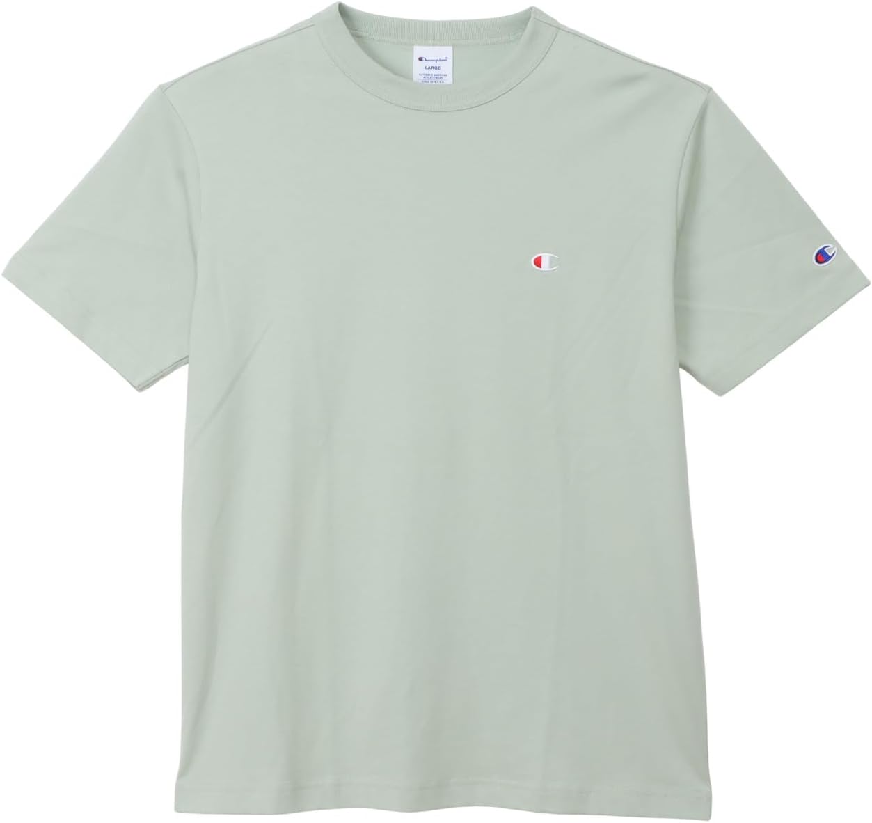 

Мужская футболка Champion C3-P300Z/C3-X352L, короткий рукав, 100% хлопок, Classic Cotton USA, вышивка логотипа в одну точку, футболка с коротким рукавом, базовая модель, шалфейно-зеленый