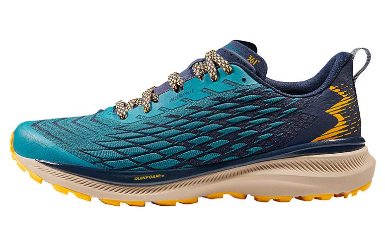 

Амортизирующие противоскользящие и износостойкие низкие кроссовки мужские сине-зеленые 361°