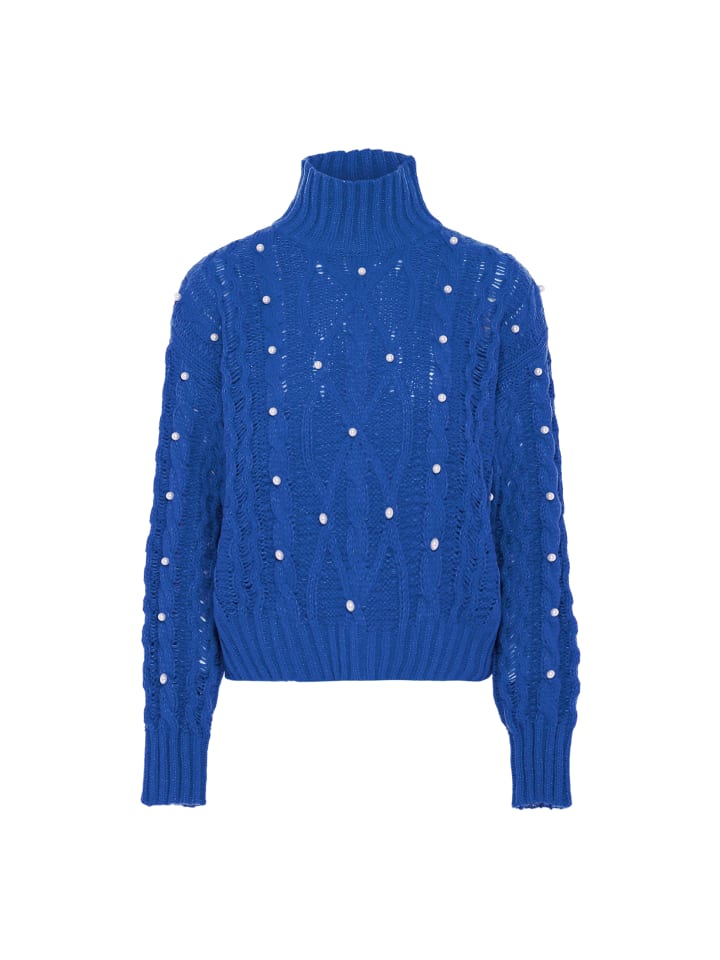 

Женский свитер с жемчугом королевского синего цвета faina