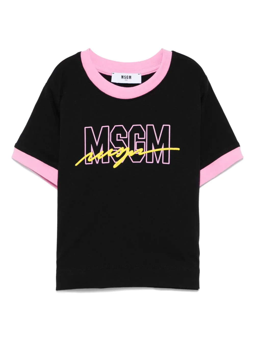 

Футболка с тисненым логотипом MSGM Kids, черный