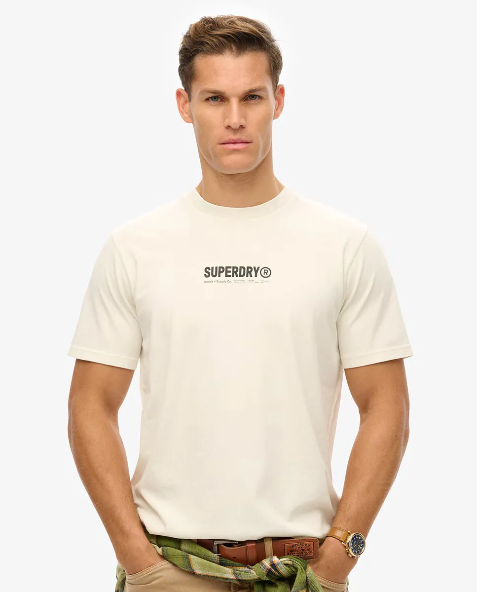 

Мужская спортивная футболка с графической графикой Superdry, белый