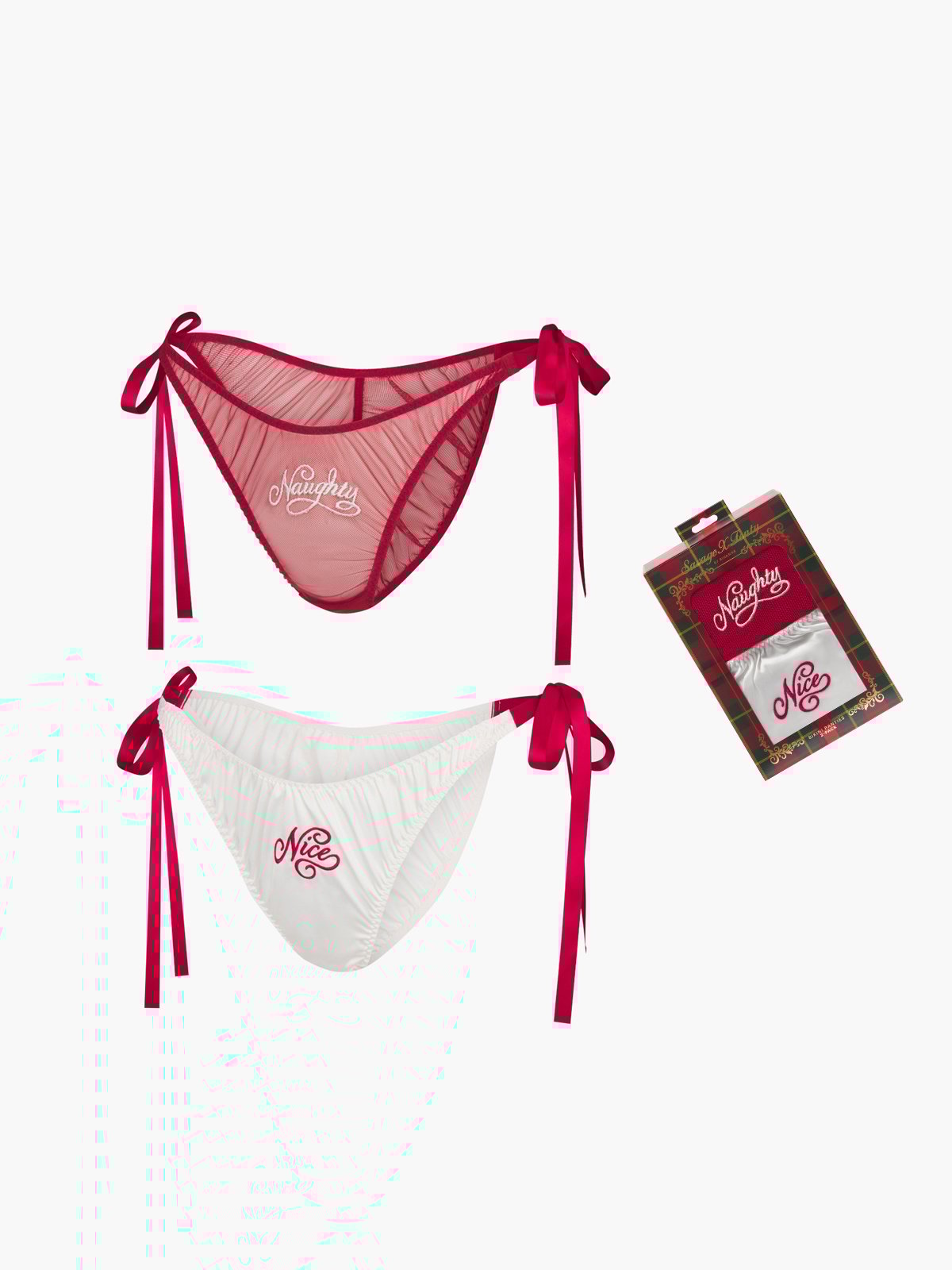 

Трусики бикини Savage X Fenty Flirty & Wordy 2-Pack, цвет White/Red