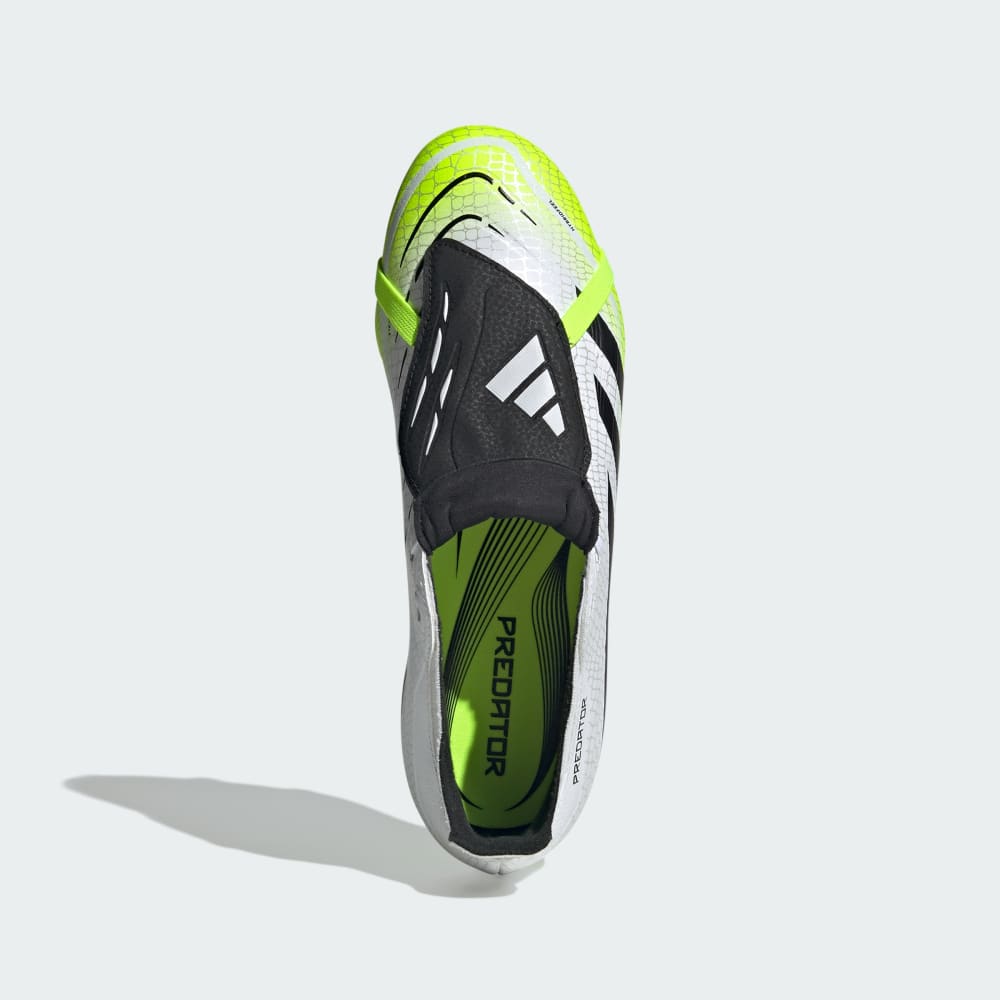 Бутсы Adidas Predator League Fold-Over Tongue Firm/Multi-Ground Cleats, цвет Cloud White/Core Black/Lucid Lemon — фото 3