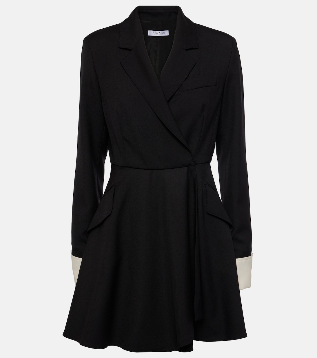 

Платье-рубашка из девственной шерсти Sella Max Mara, Nero